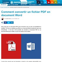Comment convertir un fichier PDF en document Word