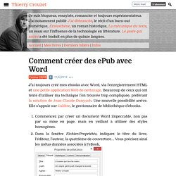 Comment créer des ePub avec Word