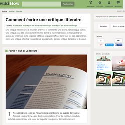 Comment écrire une critique littéraire