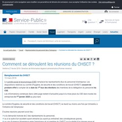 Comment se déroulent les réunions du CHSCT ?