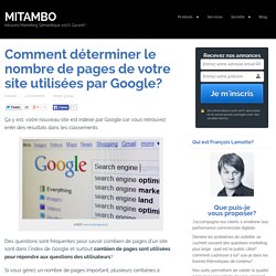 Comment déterminer le nombre de pages de votre site utilisées par Google? — MITAMBO