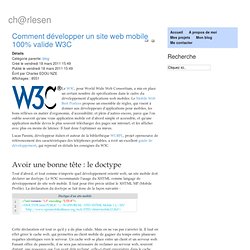 Comment développer un site web mobile 100% valide W3C