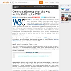 Comment développer un site web mobile 100% valide W3C