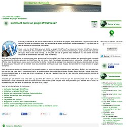 Comment écrire un plugin Wordpress?