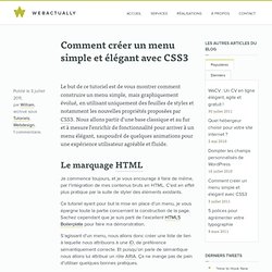 Menu simple et élégant avec CSS3