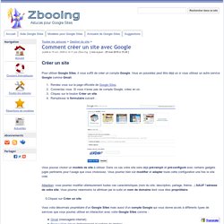 Comment créer un site avec Google - Zbooing : Astuces pour Google Sites