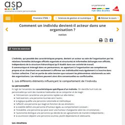 Comment un individu devient-il acteur dans une organisation ?