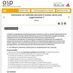 Comment un individu devient-il acteur dans une organisation ?