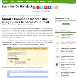 Gmail : Comment insérer une image dans le corps d'un mail