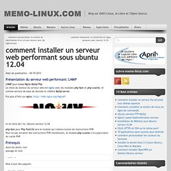 comment installer un serveur web performant sous ubuntu 12.04