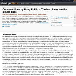 Comment lines by Doug Phillips: The best ideas are the simple ones