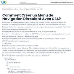 Comment Créer un Menu de Navigation Déroulant Avec CSS?