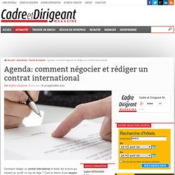 Agenda: comment négocier et rédiger un contrat international