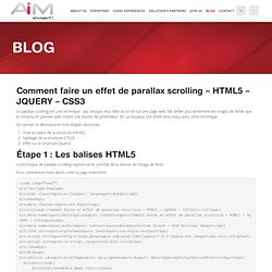 Comment faire un effet de parallax scrolling - HTML5 - JQUERY - CSS3 AiM website
