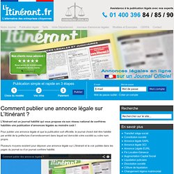 Comment publier une annonce légale