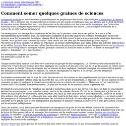 Comment semer quelques graines de sciences