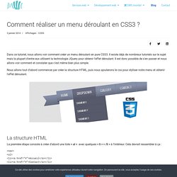 Comment réaliser un menu déroulant en CSS3 ?