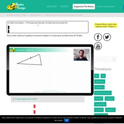 Comment rédiger la réciproque du théorème de Thalès ? - les Maths en Tongs