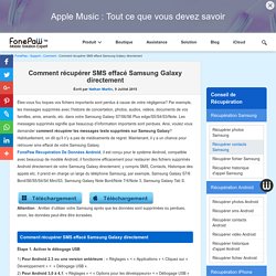 Comment récupérer SMS effacé Samsung Galaxy directement
