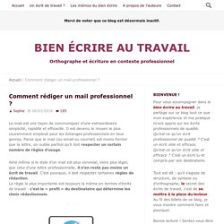 Comment rédiger un mail professionnel ?
