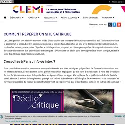 Comment repérer un site satirique - CLEMI