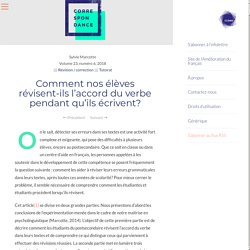 Comment nos élèves révisent-ils l’accord du verbe pendant qu’ils écrivent?