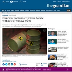 Comment sections are poison: handle with care or remove them