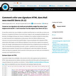 Comment créer une signature HTML dans Mail sous macOS Sierra 10.12