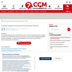 Comment supprimer la protection d'un doc Word ? - Comment Ça Marche