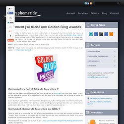 Comment j'ai triché aux Golden Blog Awards