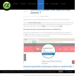 Comment utiliser SSL dans un site Joomla ?