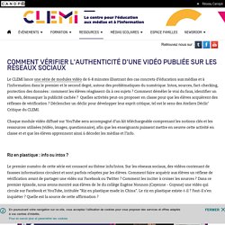 Comment vérifier l'authenticité d'une vidéo publiée sur les réseaux sociaux - CLEMI