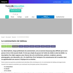 Le commentaire de tableau - Francetv Éducation