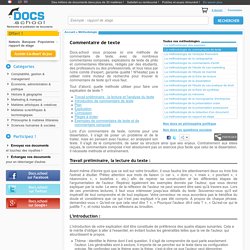 Comment rédiger un commentaire de texte