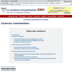 Licences libres - GNU GPL... avec commentaires