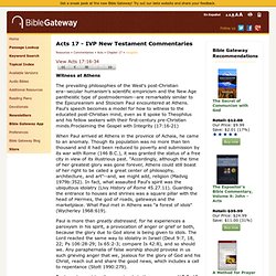 Acts 17 Commentary - Witness at Athens - BibleGateway.com