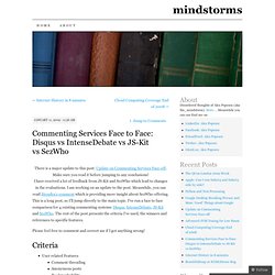 Commenting Services Face to Face: Disqus vs IntenseDebate vs JS-Kit vs SezWho