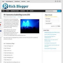 101+ CommentLuv Enabled Blogs List for 2013