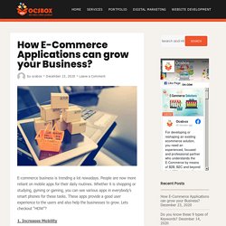 How E-Commerce Applications can grow your Business? - Ocsbox