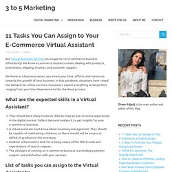 11 Tasks You Can Assign to Your E-Commerce Virtual Assistant - 3 to 5 Marketing