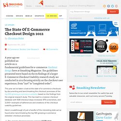 The State Of E-Commerce Checkout Design 2012