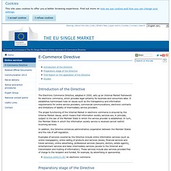 European Commission » Internal Market » Online services » E-Commerce Directive