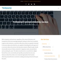 E-commerce Data Entry Services in India