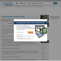 13 E-Commerce Trends for 2013
