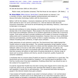 E-commerce (Hansard, 8 December 2000)
