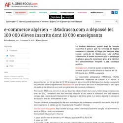 e-commerce algérien - iMadrassa.com a dépassé les 100 000 élèves inscrits dont 10 000 enseignants