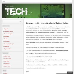 Commerce Server 2009 Installation Guide