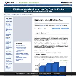 E-commerce Internet Sample Business Plan - Company Summary