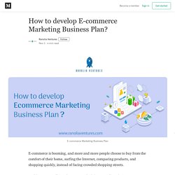How to develop E-commerce Marketing Business Plan? - Ranolia Ventures