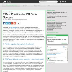 Mobile Marketing - 7 Best Practices for QR Code Success